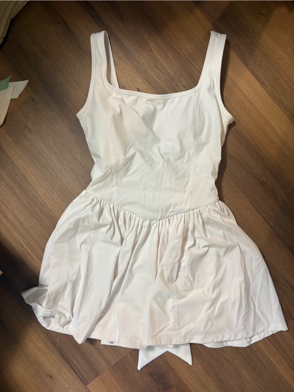 White Sleeveless Ruffled Bodice Athletic Dress